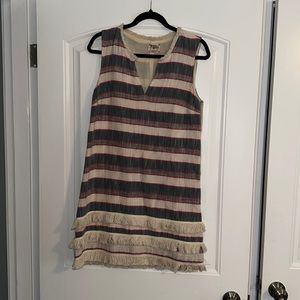 Anthropologie | Holding Horses Striped Fringe Shift Southwestern Dress